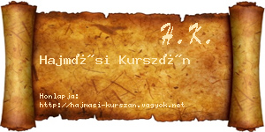 Hajmási Kurszán névjegykártya